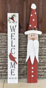 Amish-Made Wooden Cardinal Welcome Signs by Woodland Country Creations