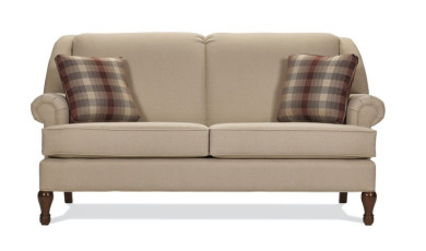 Style 1760 Two-Cushion with Wing Top & Cottage Legs | Hardwood-Frame Stationary Sofa | Lancer Furniture