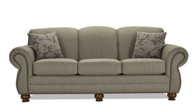 Style 3230 Rounded Arms with Nailhead Trim | Hardwood-Frame Stationary Sofa | Lancer Furniture